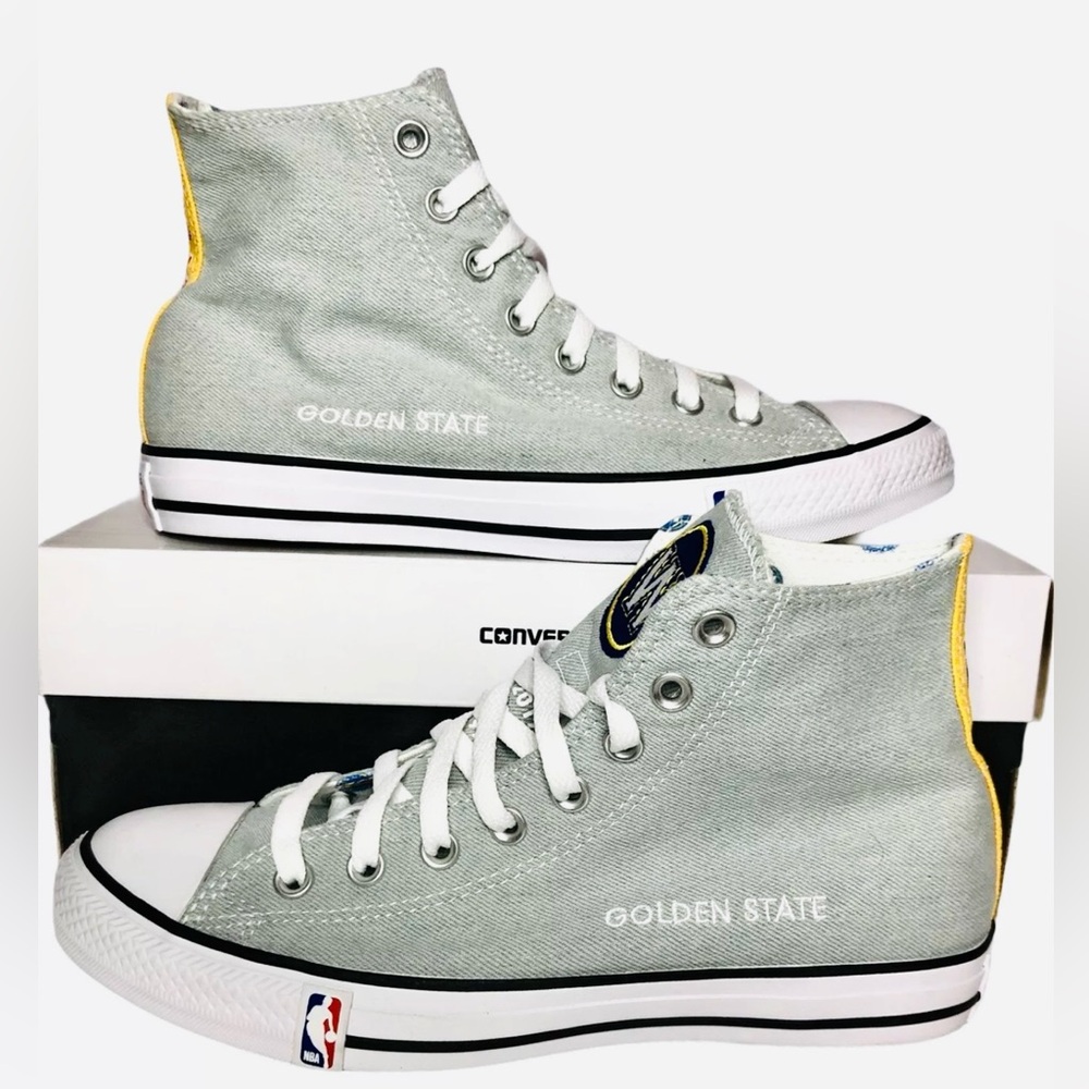 Converse Mens Warriors Golden State Chucks CTAS Hi Top NBA Custom Size 7.5